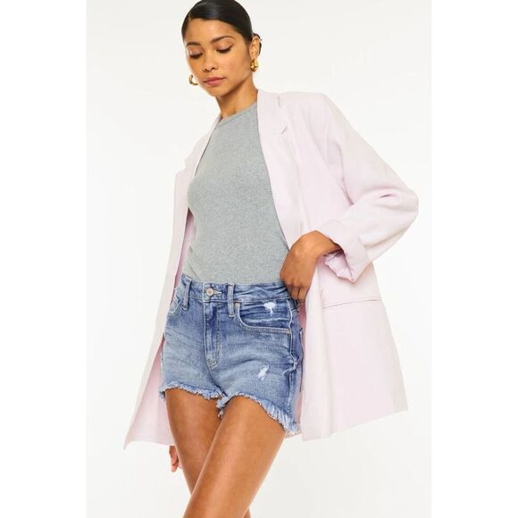 Kancan Jean Shorts Raw Hem Denim Cutoff Blue Distressed Edgy Festival Chic 11/29 - Picture 11 of 15